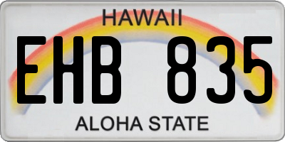 HI license plate EHB835