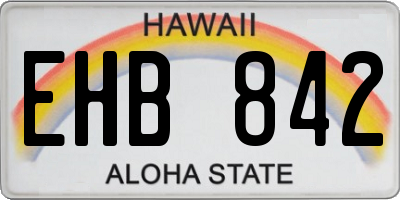 HI license plate EHB842