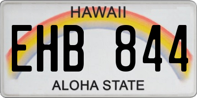 HI license plate EHB844