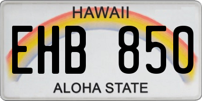 HI license plate EHB850