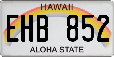 HI license plate EHB852