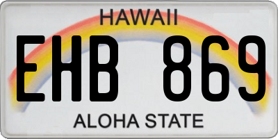 HI license plate EHB869