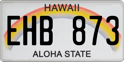 HI license plate EHB873
