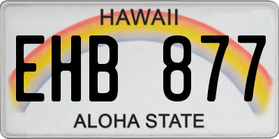 HI license plate EHB877