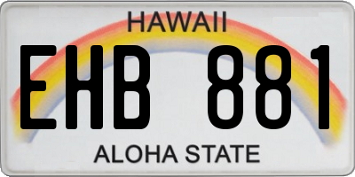 HI license plate EHB881