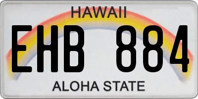 HI license plate EHB884