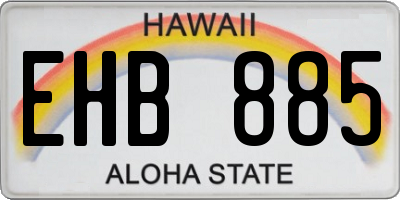 HI license plate EHB885