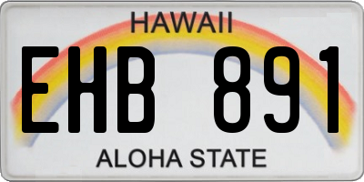HI license plate EHB891