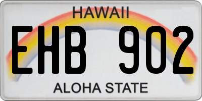 HI license plate EHB902