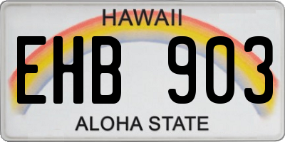 HI license plate EHB903