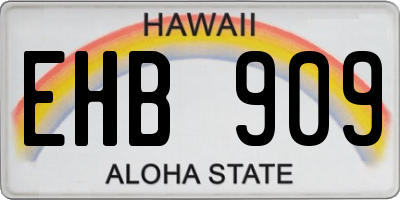 HI license plate EHB909
