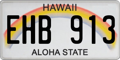 HI license plate EHB913