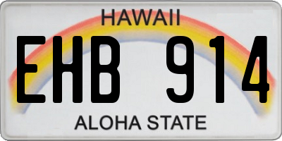 HI license plate EHB914