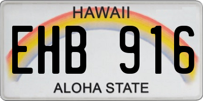 HI license plate EHB916