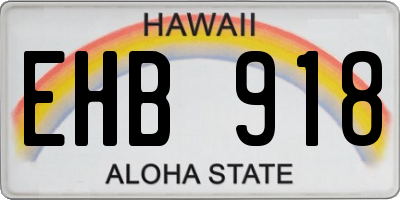 HI license plate EHB918