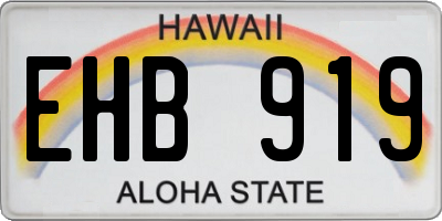 HI license plate EHB919