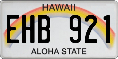 HI license plate EHB921