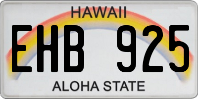 HI license plate EHB925