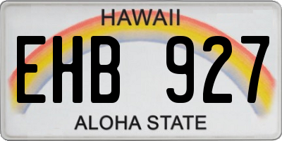 HI license plate EHB927