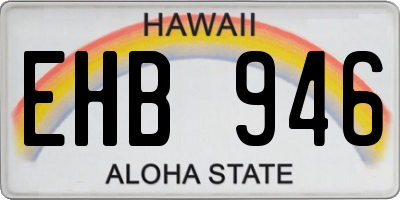 HI license plate EHB946