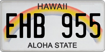HI license plate EHB955