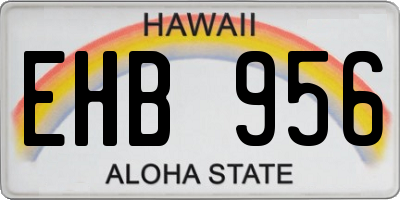 HI license plate EHB956