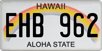 HI license plate EHB962