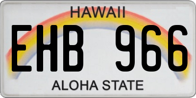 HI license plate EHB966