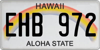 HI license plate EHB972