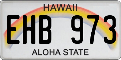 HI license plate EHB973