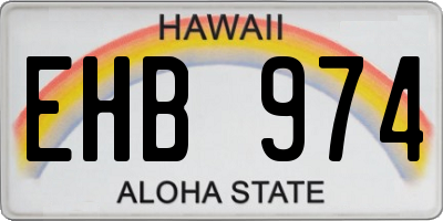 HI license plate EHB974
