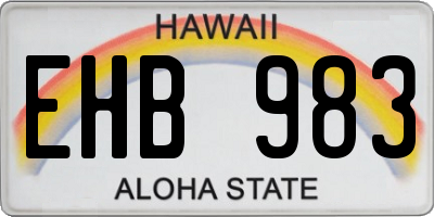 HI license plate EHB983