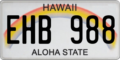 HI license plate EHB988