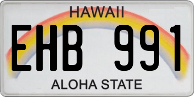HI license plate EHB991