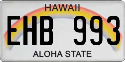 HI license plate EHB993