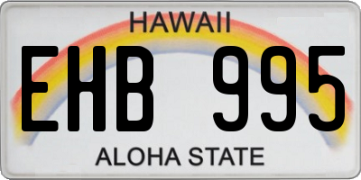 HI license plate EHB995