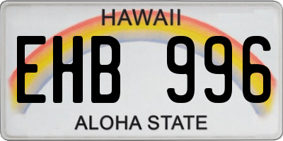 HI license plate EHB996