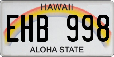HI license plate EHB998