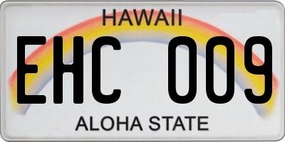 HI license plate EHC009