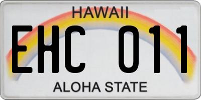 HI license plate EHC011
