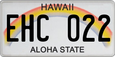 HI license plate EHC022
