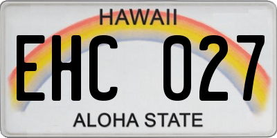 HI license plate EHC027
