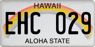 HI license plate EHC029