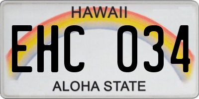HI license plate EHC034
