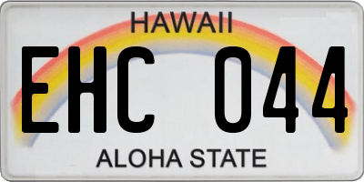 HI license plate EHC044