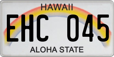 HI license plate EHC045
