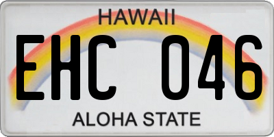 HI license plate EHC046