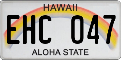HI license plate EHC047