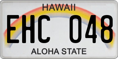 HI license plate EHC048