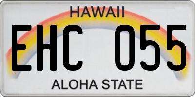 HI license plate EHC055
